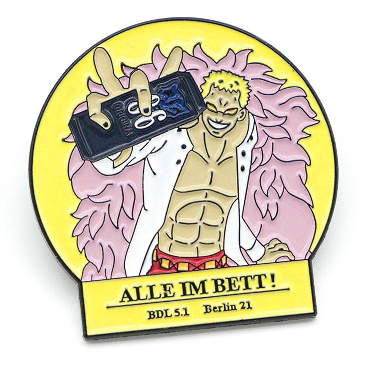 black cartoon metal pin