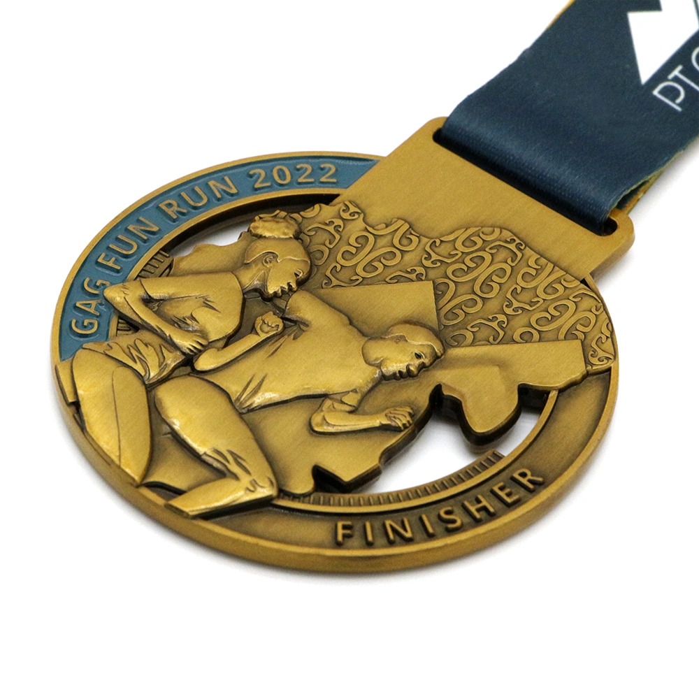 Antique Gold 3D Run Medal