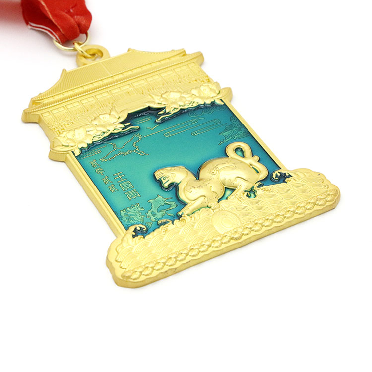 3D Matt Gold Engraved Medals