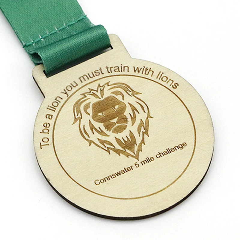 Patterned Wooden Medal