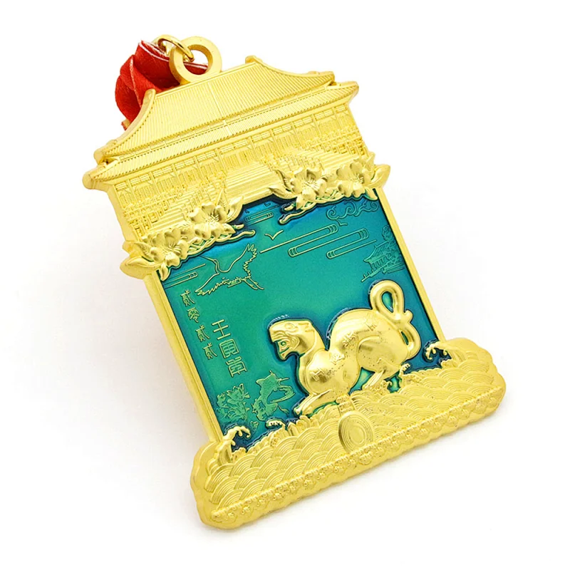 3D Matt Gold Engraved Medals
