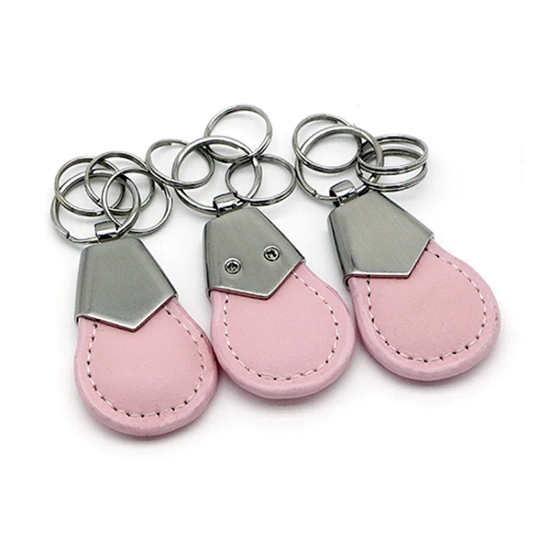 Round Leather Keychain