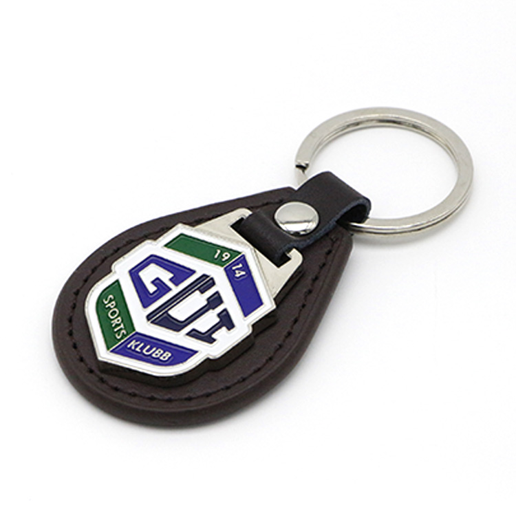 Pattern Design Leather Car Keychain