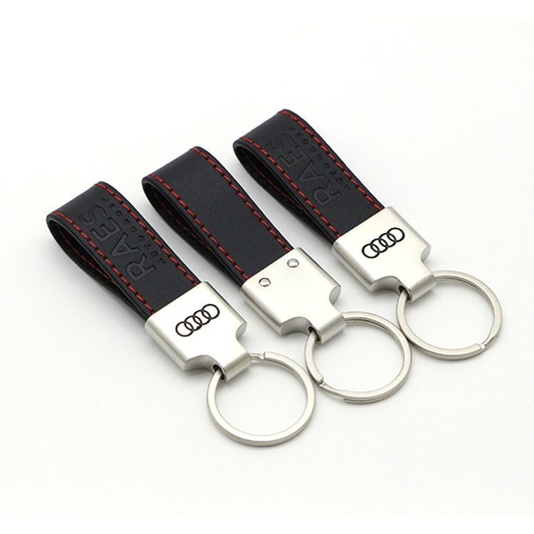 Metal Leather Keychain
