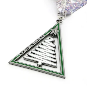Christmas Tree Silver Spinning Medal