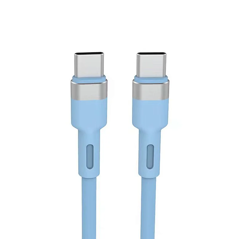 type c -type c silicone cable blue