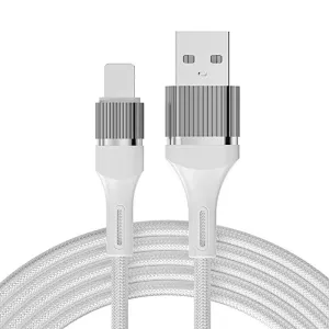 usb a -lightning braided aluminum alloy white cable