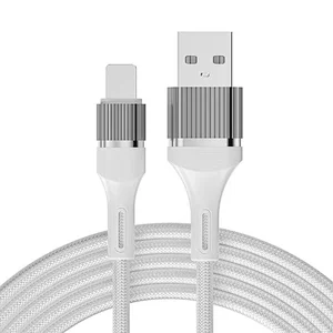 usb a -lightning braided aluminum alloy white cable