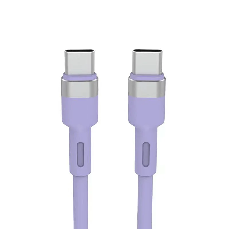 type c -type c silicone cable purple