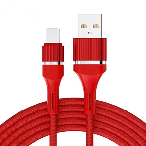 usb a -lightning braided aluminum alloy red cable