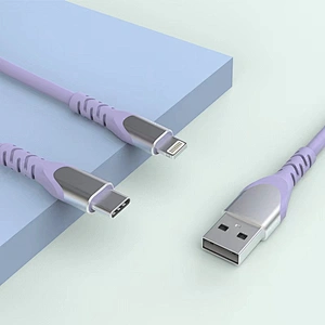 MFI Liquid Silicone  cable purple