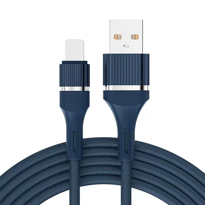 usb a -lightning braided aluminum alloy blue cable