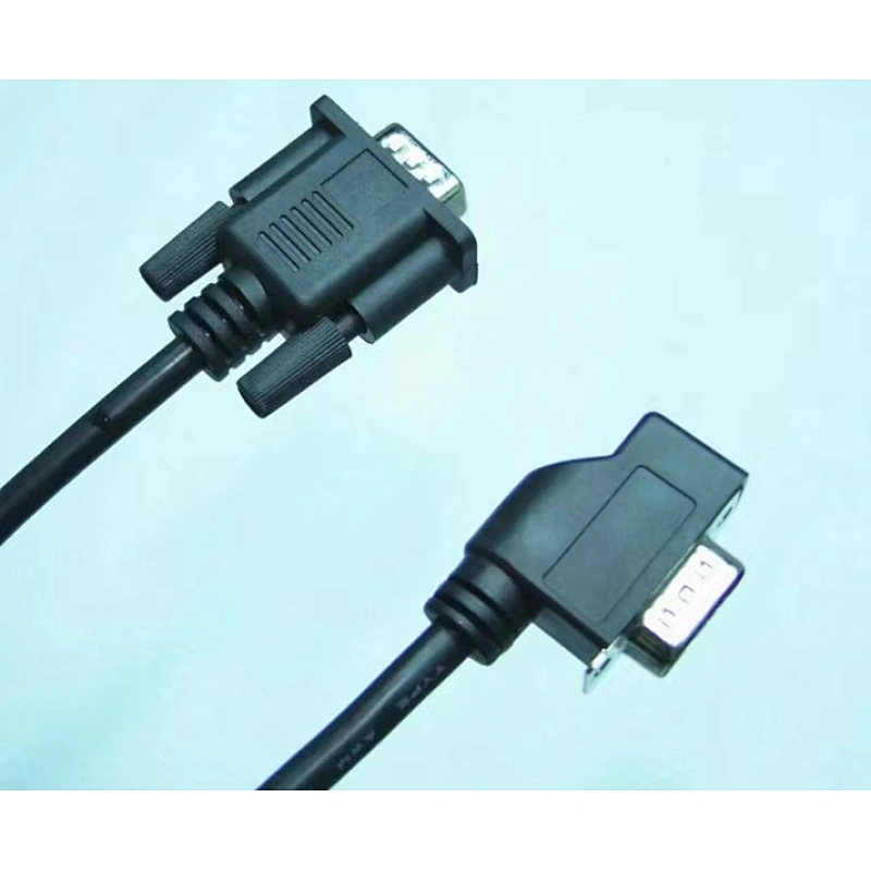 OEM 270 degrees DB9P 90 degrees cable RS232 extension cable gold plated