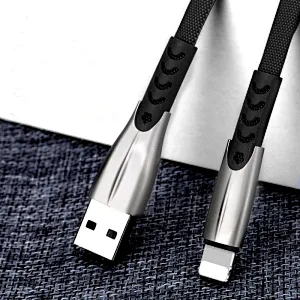 usb a -lightning zinc alloy cable black