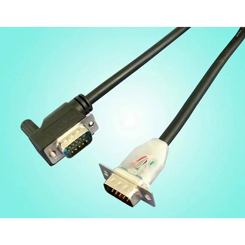 OEM 270 degrees DB9P 90 degrees cable RS232 extension cable gold plated