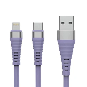 MFI Liquid Silicone  cable purple