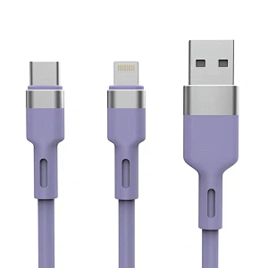 MFI Liquid Silicone  cable purple