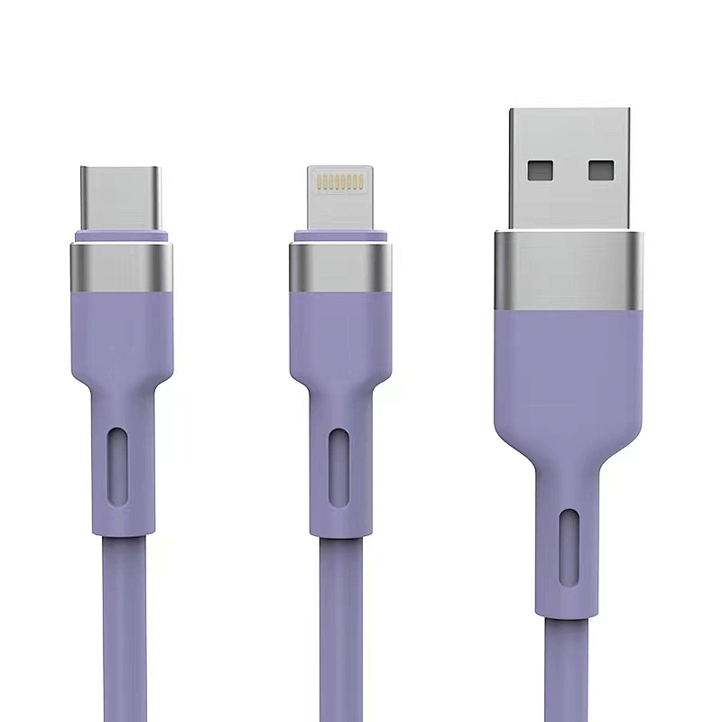 MFI Liquid Silicone  cable purple