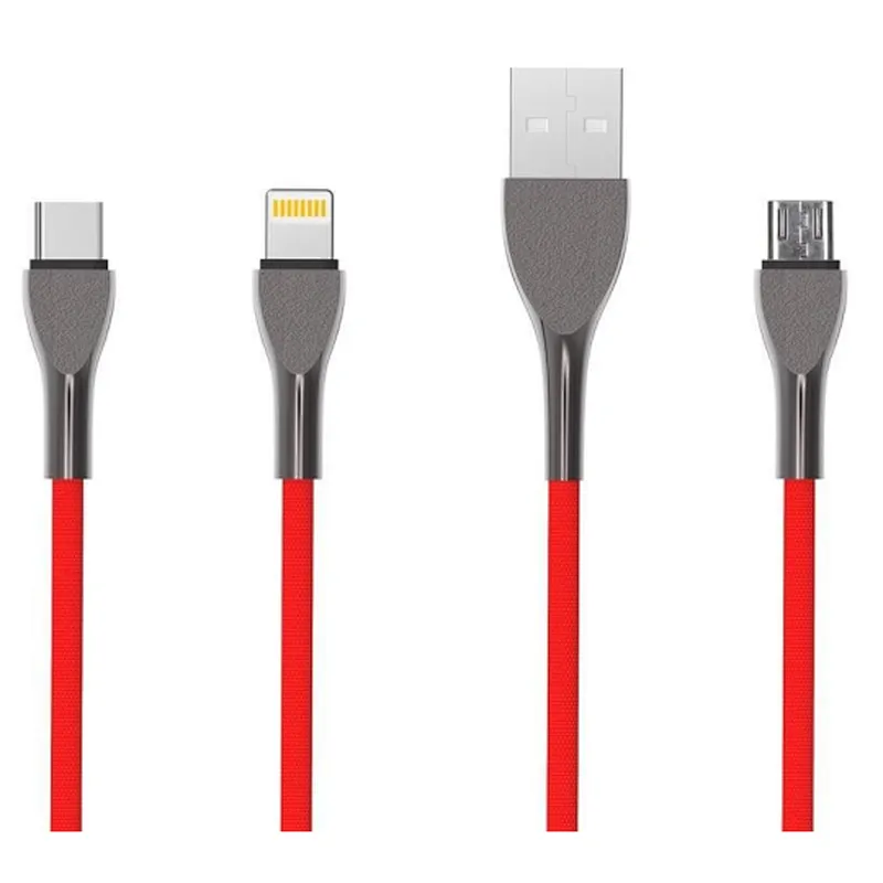 usb a -micro type c lightning noodles cable