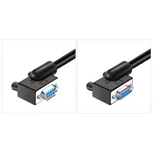 OEM 270 degrees DB9P 90 degrees cable RS232 extension cable gold plated