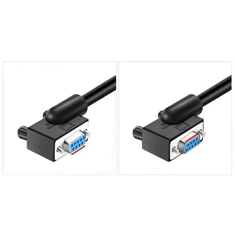 OEM 270 degrees DB9P 90 degrees cable RS232 extension cable gold plated