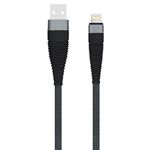 USB A male TO iPhone  black  cable