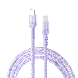 PD 20W braided macaron PVC  cable purple