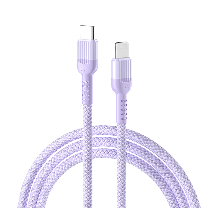 PD 20W braided macaron PVC cable purple