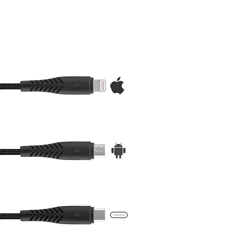 RPET recyclable plastic 3 in 1 cable