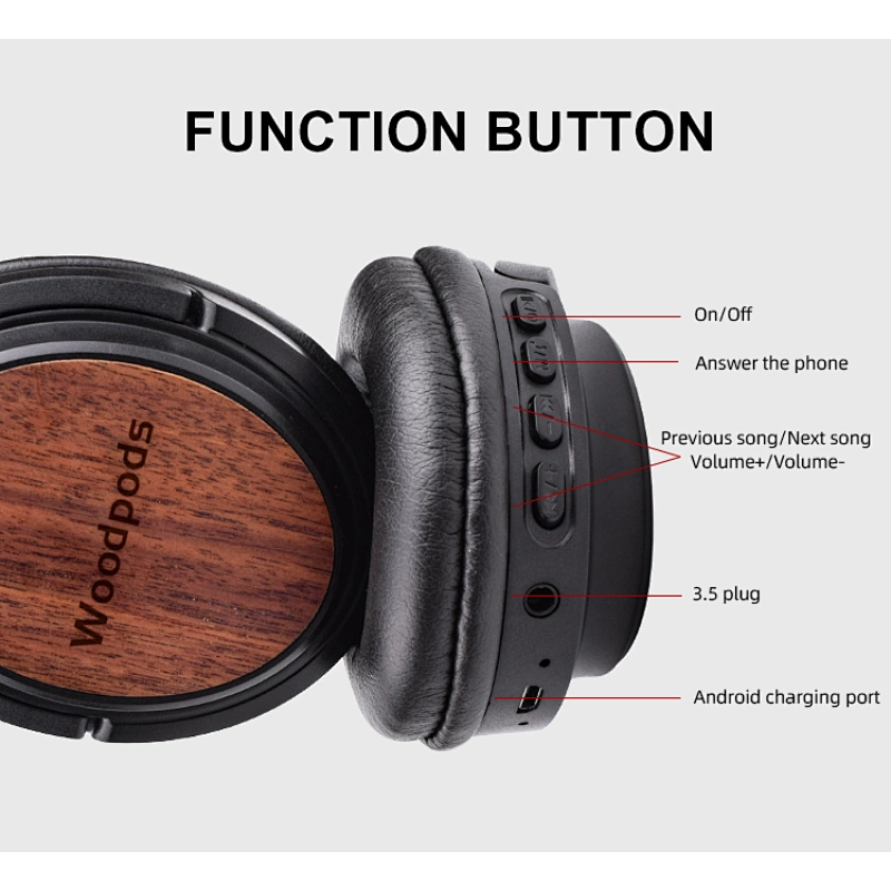 GRS wooden Bluetooth headset
