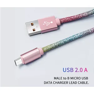 PU glitter usb cable