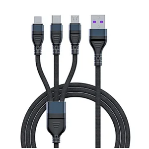 Fish silk braid + aluminum shell +TPE 3 in 1 4A max current cable