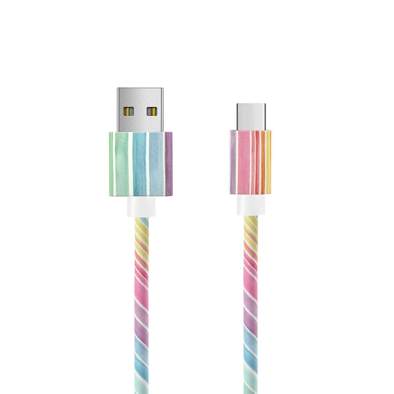 rainbow pu leather cable
