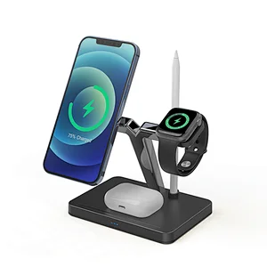 aluminum alloy 4 in 1 high speed magnetic wireless charger 15w with apple pencil