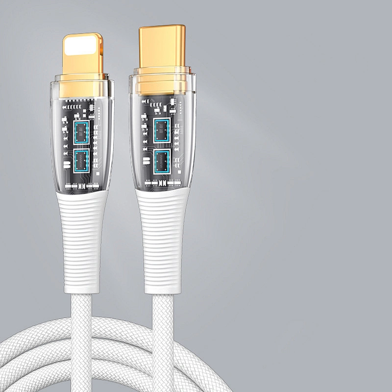 Transparent case PD100w nylon braided cable
