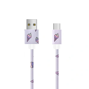 purple pu leather cable
