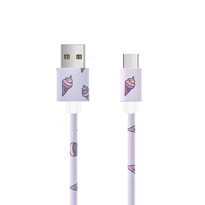 purple pu leather cable