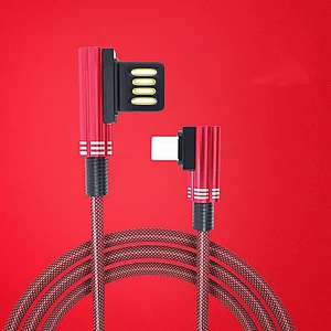 usb a -lightning game cable  red braided