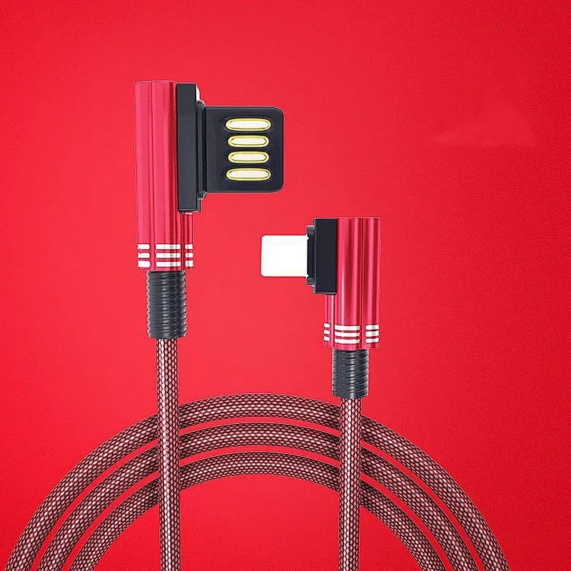 usb a -lightning game cable  red braided