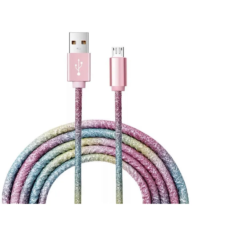 PU glitter usb cable