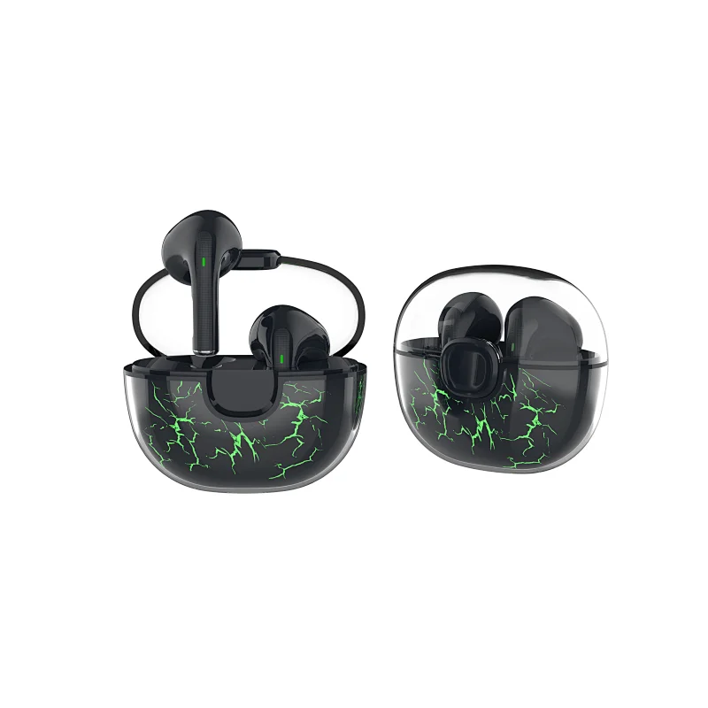 Transparent top cover bluetooth earbuds