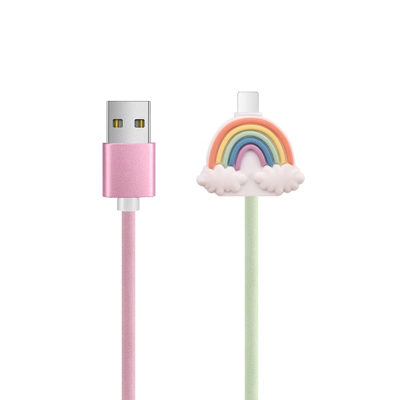 cartoon rainbow data cable