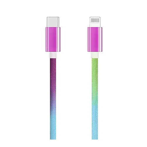 Rainbow Fabric USB Cable