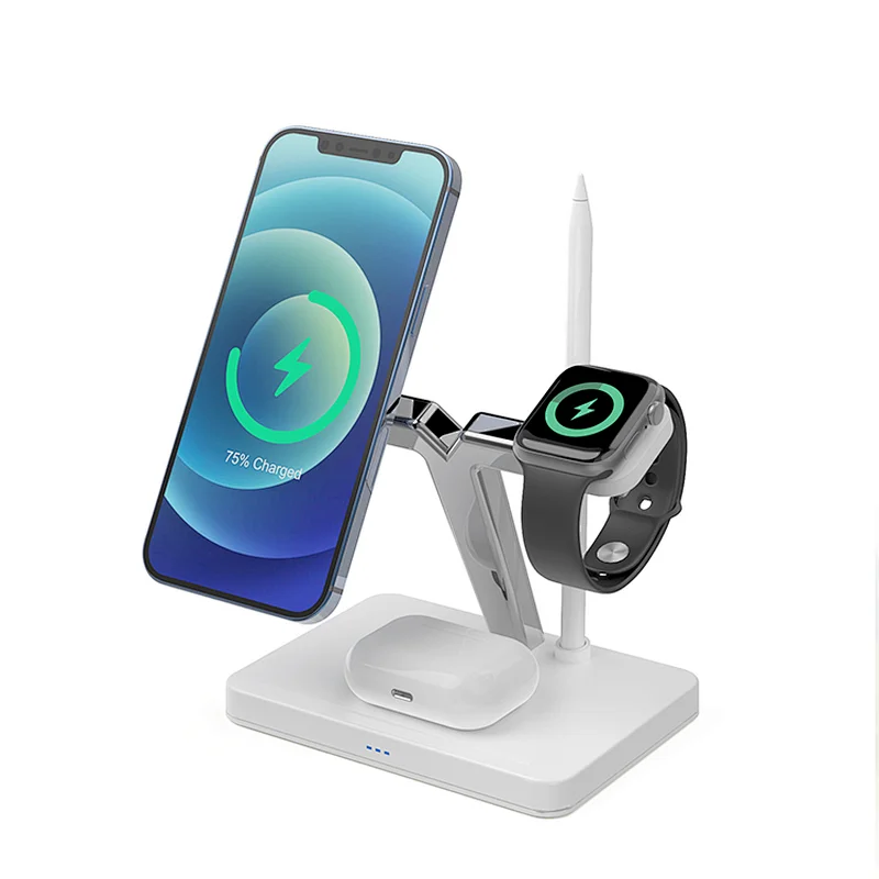 aluminum alloy 4 in 1 high speed magnetic wireless charger 15w with apple pencil