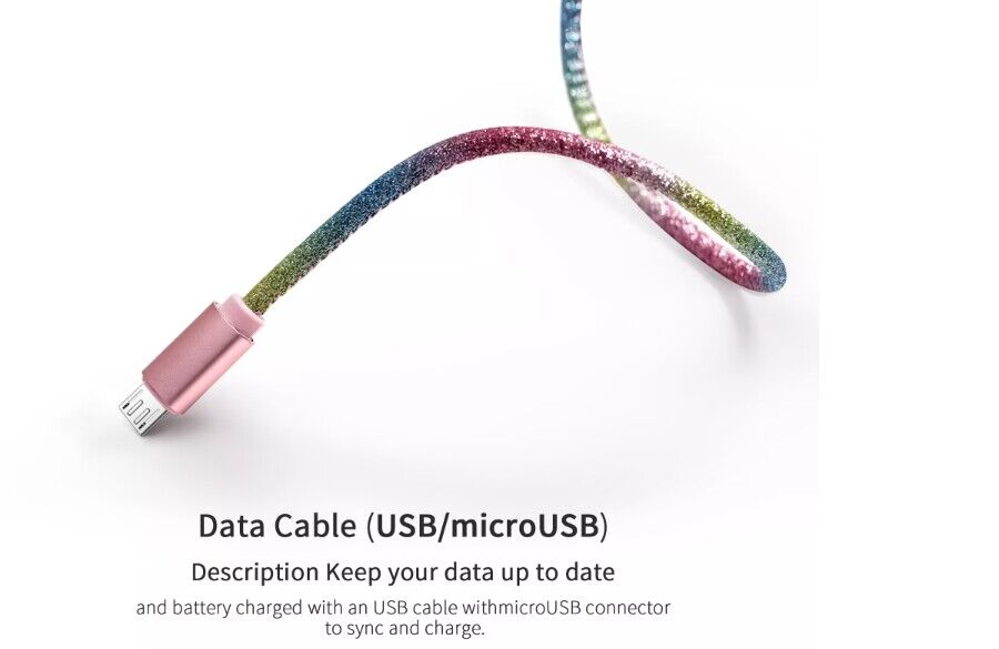 PU glitter usb cable