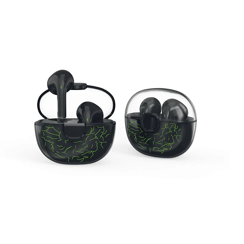 Transparent top cover bluetooth earbuds