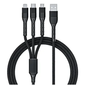 Twill cloth braided + Aluminum +TPE 5 A max current 3 in 1 cable