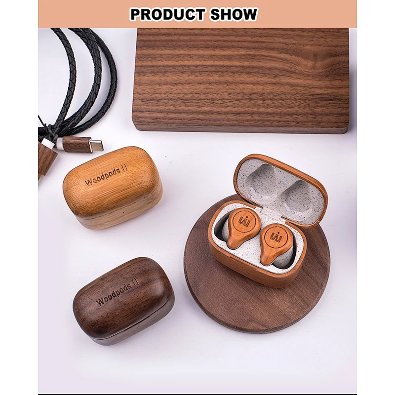 GRS wooden case Bluetooth earbuds