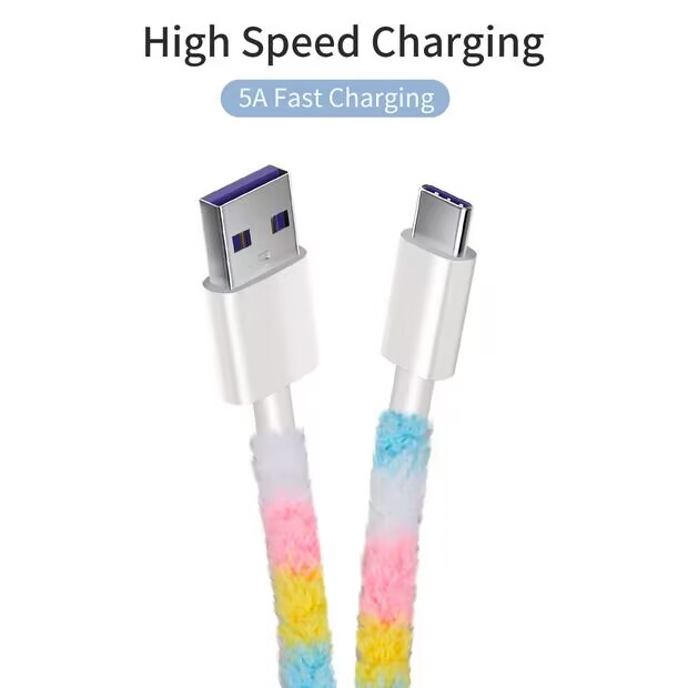 plush braided protection cable
