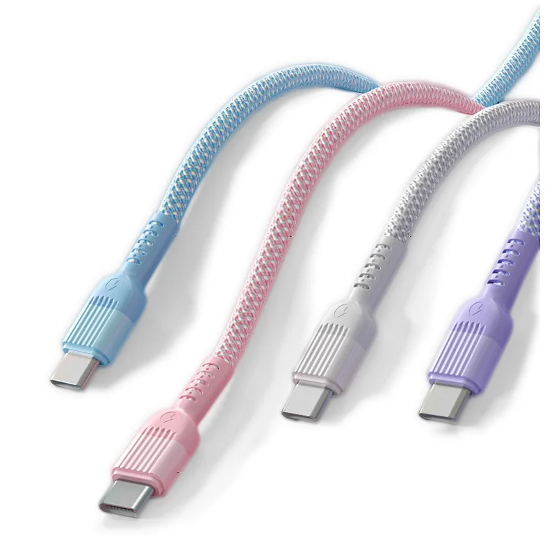 PD 20W braided macaron PVC  cable